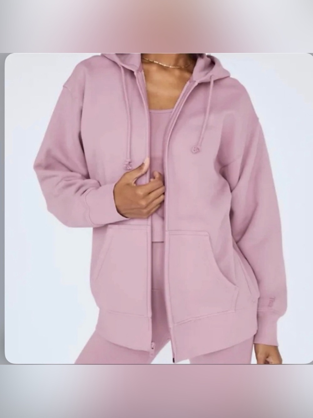 TNA Cozy Fleece Boyfriend Hoodie in Soft Orchid Purple Aritzia